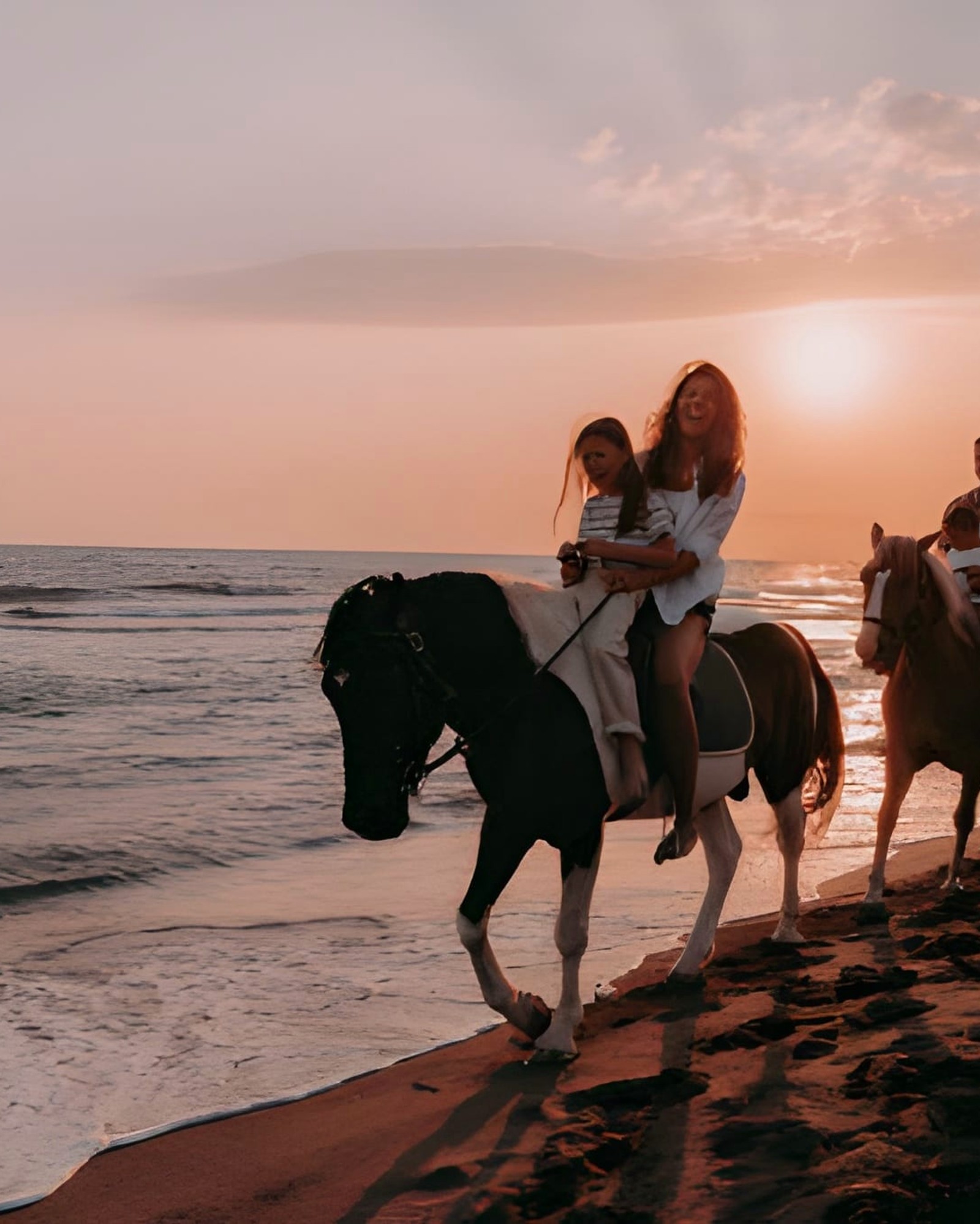 Horse riding along Agadir coastline
